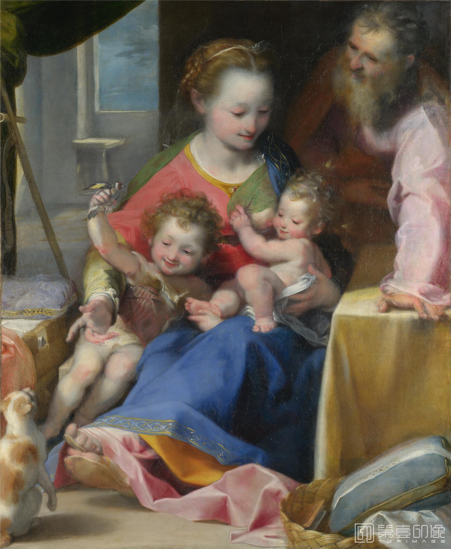 油画-大英博物馆藏画-Federico Barocci - The Madonna of the Cat (La Madonna del Gatto)-0611